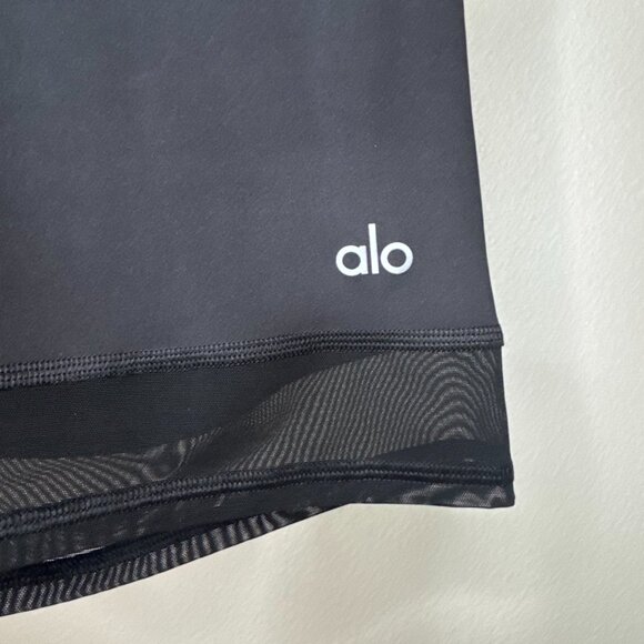 Alo Yoga 5" Airlift Double Trouble Biker Short w/ Mesh • Black • Women’s M NWOT - Picture 4 of 12